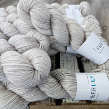 A pile of taupe/grey hand dyed yarn